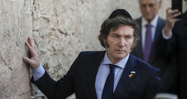 JAvier Milei at the Western Wall